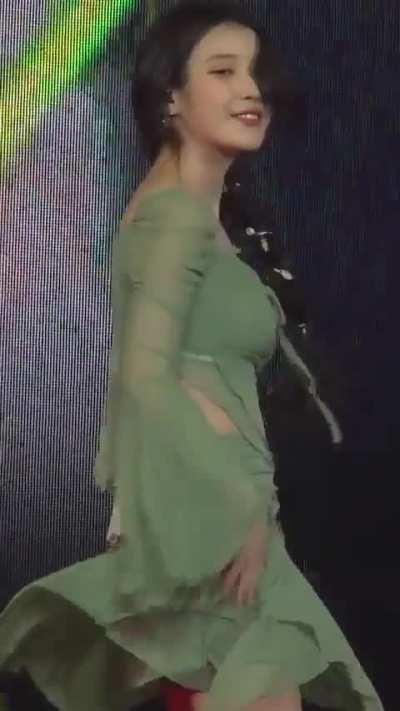 Green dress.