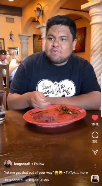 Please, sir, no. Don't take my plate.