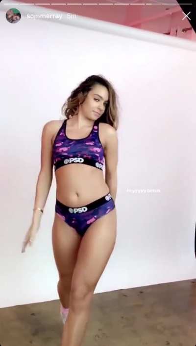 Showing her ass off