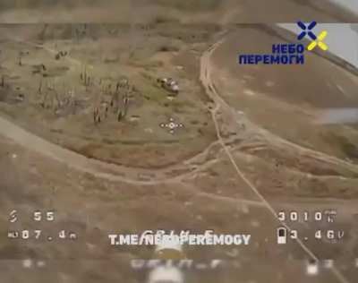 Ukrainian FPV drone hit a Russian Tigr armored vehicle