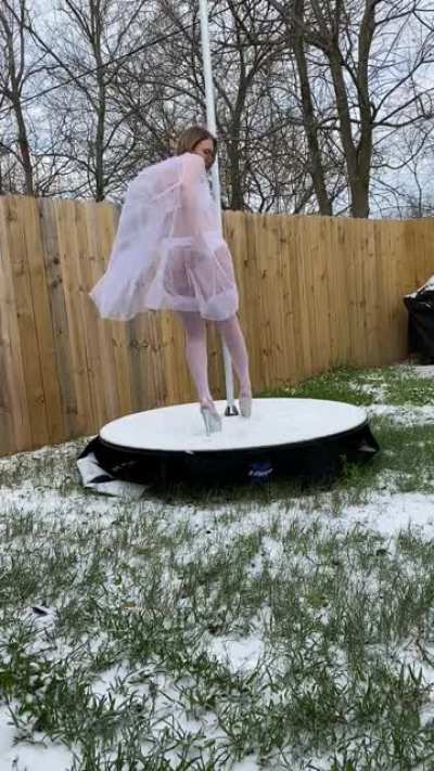 Emma Frost pole dancing