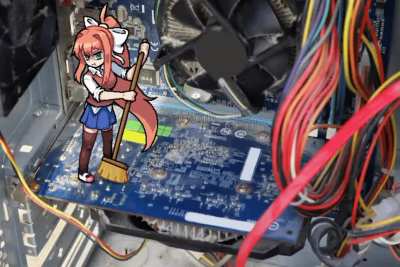 If you don't clean your computer your girlfriend might get mad (artist: @shiro_burro)