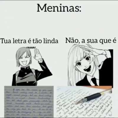 minha letra &eacute; de menina e n&atilde;o sabia