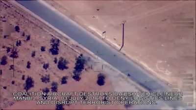 [Modern] Coalition airstrike on ISIS vehicle near Manbij, Syria