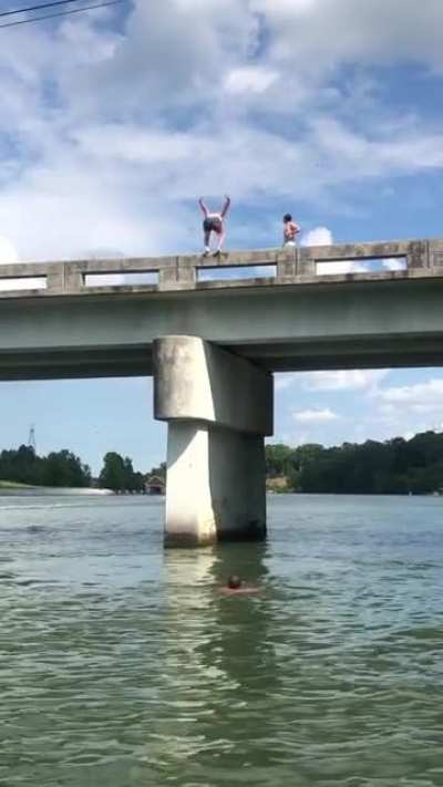 First backflip off of a bridge. I over rotated and bruised my lower back pretty bad but I&rsquo;m glad I ignored the fear and tried it. I&rsquo;m gonna go back there and give it another shot sometime soon