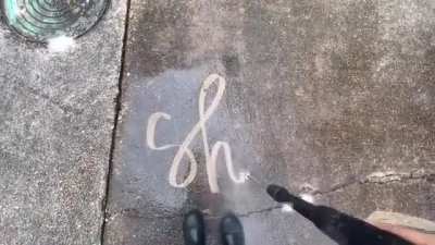 Very impressive power washing penmanship