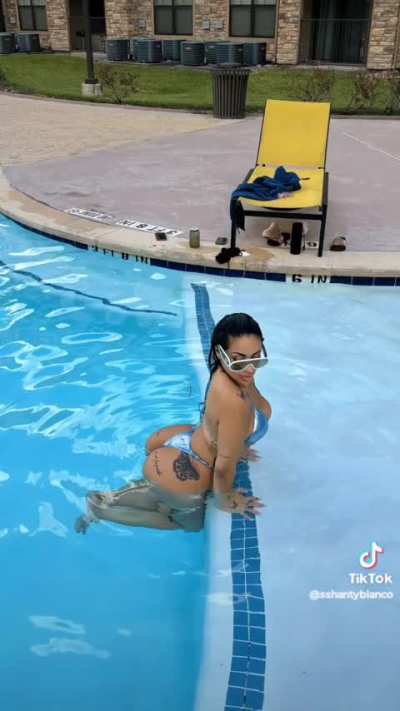 At the pool