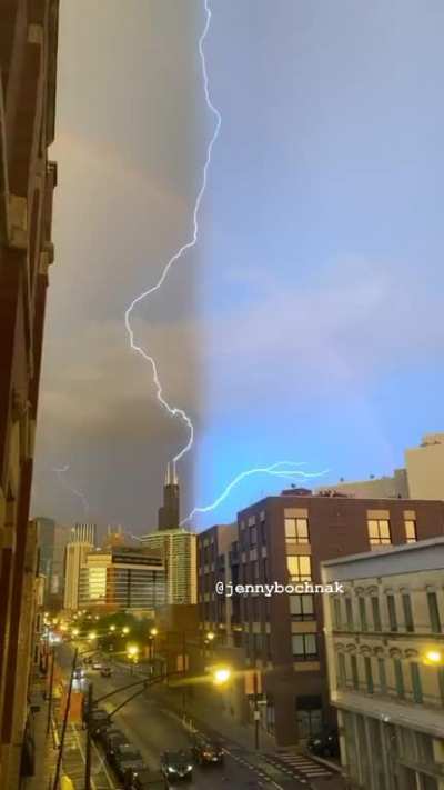 Rainbow lightning 🌈⚡️view from River West