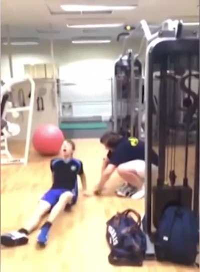 Never trust a friend with an exercise ball