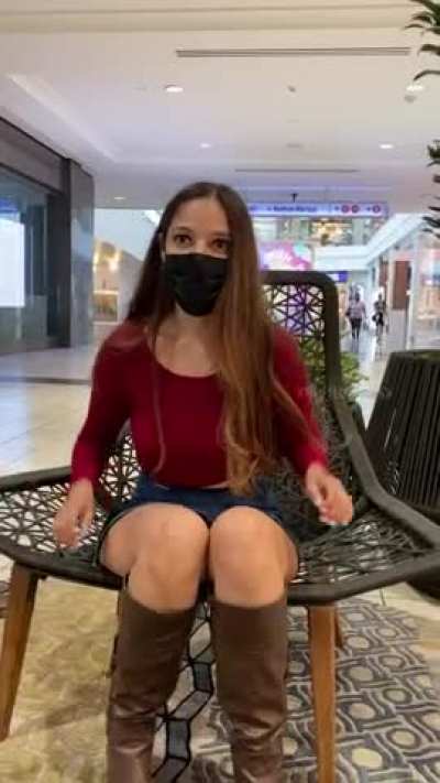 Playing with my pussy in the middle of the mall
