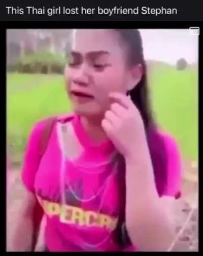 Poor girl lost her boyfriend.