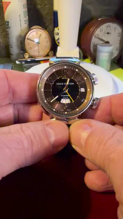 Louis Vuitton Tambour R&eacute;veil GMT Automatique (2010): Hear the alarm on this beauty!