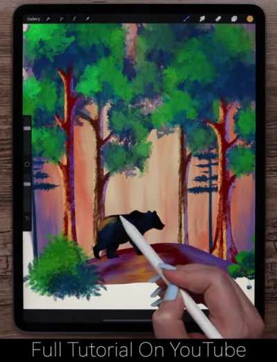 Forest Scenery Painting // Full Tutorial Link In The Comments