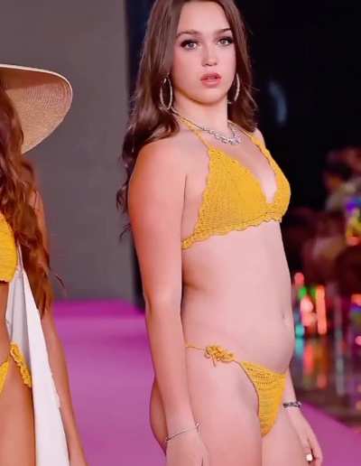 Modeling yellow bikini