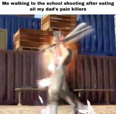 I can&rsquo;t feel the bullets cuz I ate all the pain killers
