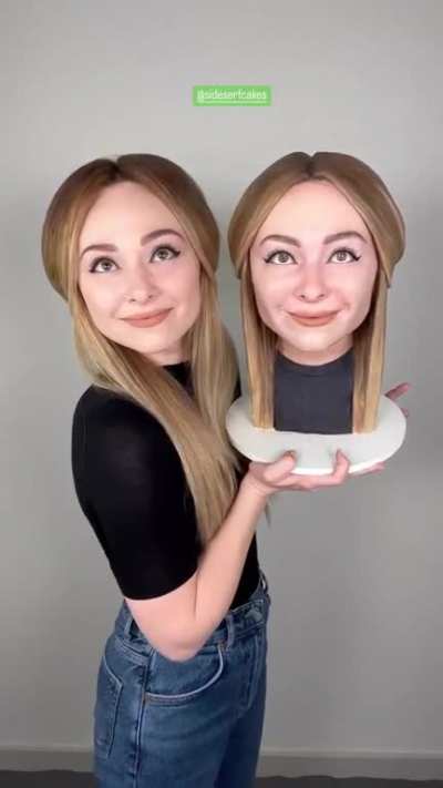 sisterofcakes makes &amp;amp; bakes a replica of her head