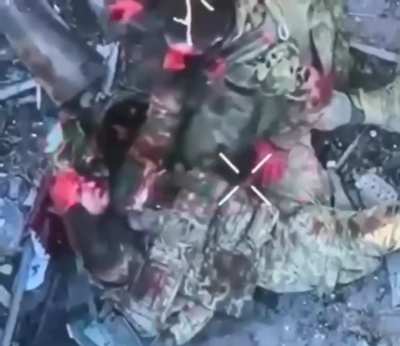 A drone captures the last moments of the hand-to-hand combat between the Ukrainian and Russian.