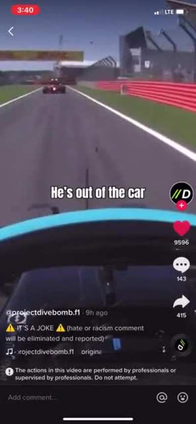 Lewis&rsquo;s reaction to Verstappen getting out of the car.