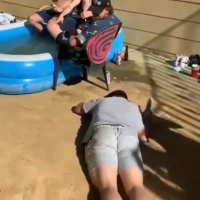 Kicking a chair