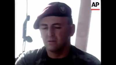 Arkan and his "tigers" during the battle for Kljuc. Bosnia 1992