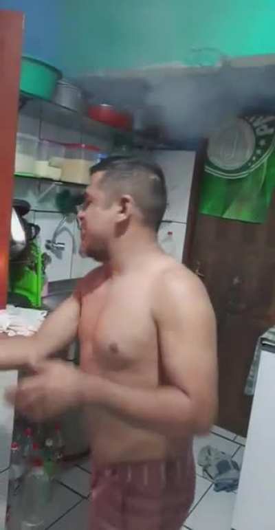 WCGW if you pour water onto hot oil