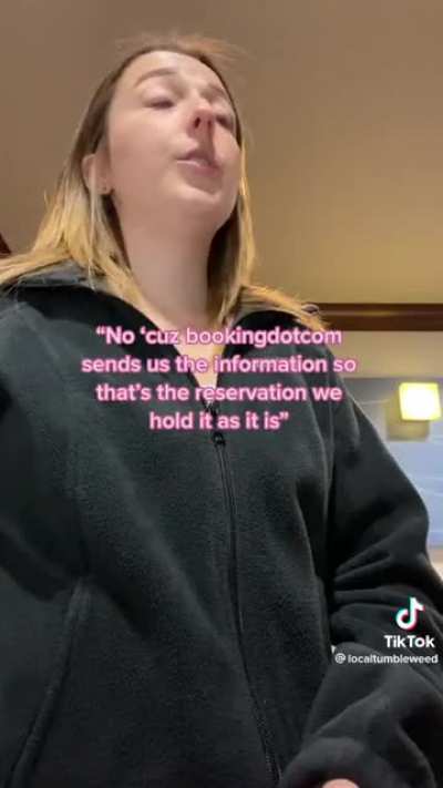 Hotel receptionist has more patience than me!