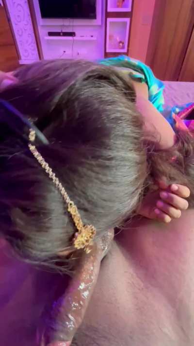 Cucky said she is not into blowjobs, he was surprised to see her sucking my balls