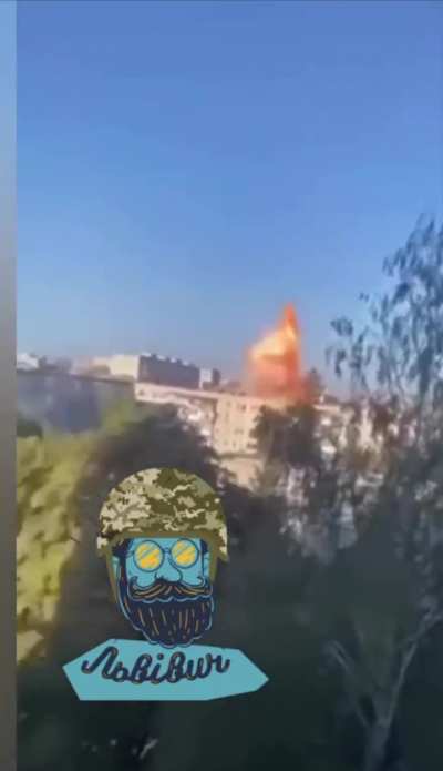 Ukrainian civilian films the moment when a Russian Shahed (Geran) drone hits a residential building in Lutsk, 26.08.2024