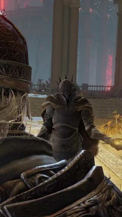 "Ah, I knew you come, to stand before the Elden Ring. To become Elden Lord. What a sad state of affai-"