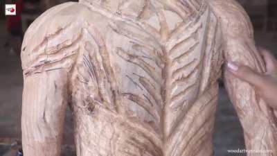 Me - Carving Colossal Titan out of Wood - Attack on Titan