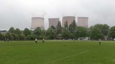 Football match interrupted by power station demolition explosion