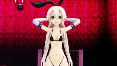 Shimakaze - Naughty Squat [MMD R18] 