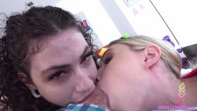 Ball Worship Balls Deepthroat Lydia Black Rebel Rhyder Sloppy Threesome Throat Fuck