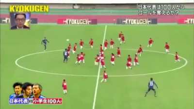 Three professional soccer players take on 100 Kids!