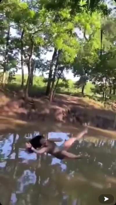 It’s a short video but wtf did she roll on?