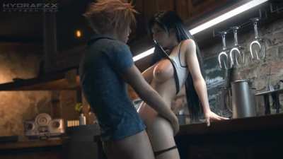 Tifa &amp;amp; Cloud having fun in the bar