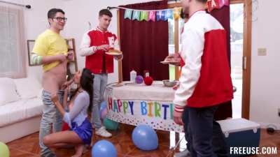 Connor’s friends throw a surprise party, unaware of his social anxiety. To cope, he and Aria engage in bold PDA, revealing their freeuse dynam<wbr>ic—aw<wbr>kward at first, but his friends come around.
