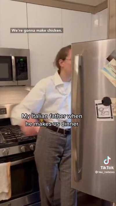 Italian dad making dinner