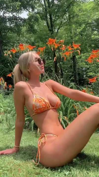 BrazzyBlondeBhabie Orange Bikini 3