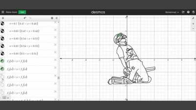 Director of LUMS Students Mathematics Society, Muhammad Hashir Hassan Khan sketches Babar Azam on Desmos using 300+ mathematical equations.