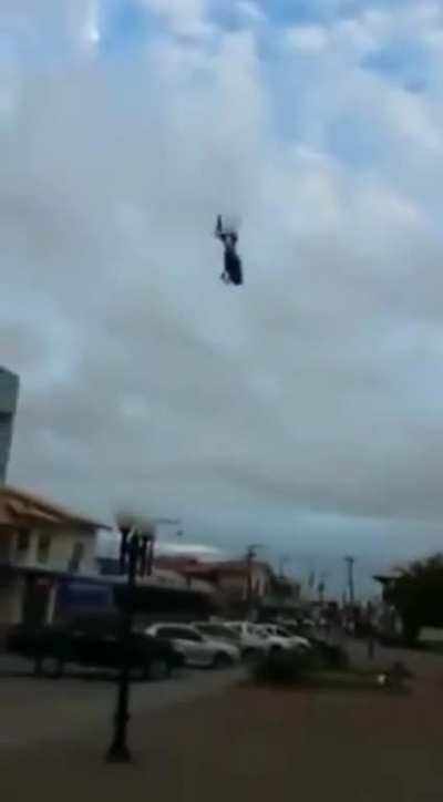 Helicopter plummets towards the ground