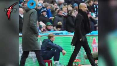 Pep Guardiola Shouts At Arsenal Boss Arsene Wenger