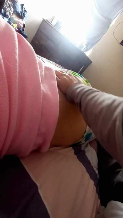Mommy likes your caresses during an afternoon nap