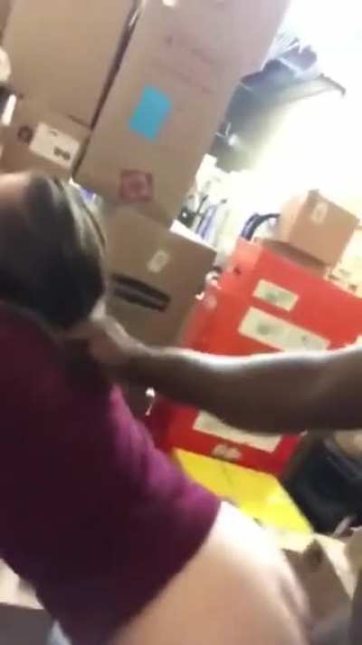 Getting stuffed on her lunch break