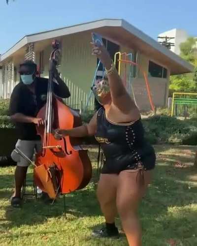 Doing what she does