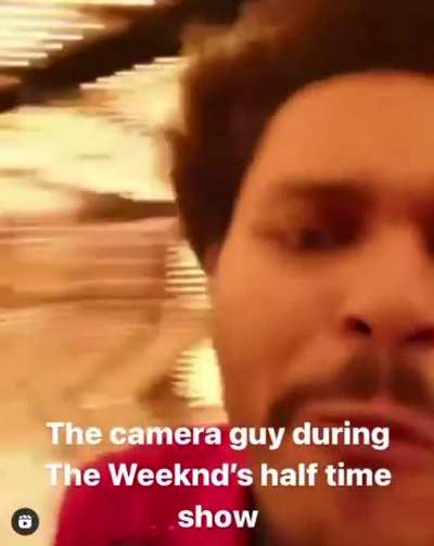 The camera mad during The Weekends halftime show