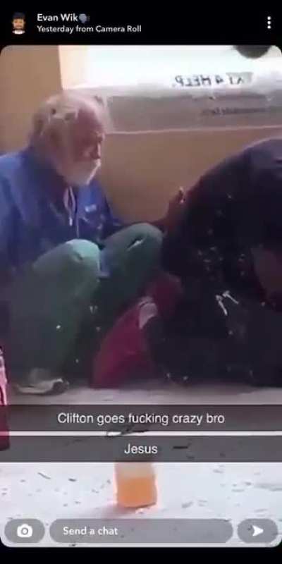 $100 if you can guess what the homeless guy does at the end