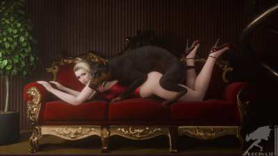 Scarlet knotted and bred on her fancy couch (REGINA3D)