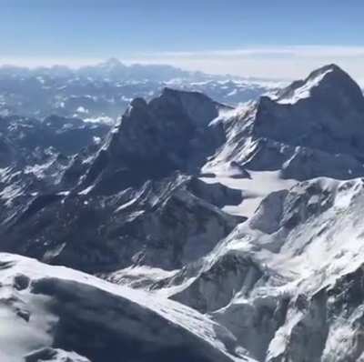 The incredible 360 degree view from the top of Mount Everest on a clear day. Credit: Ben M Jones
