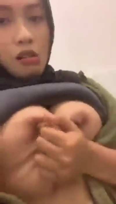 Hijabi asian gone wild in public